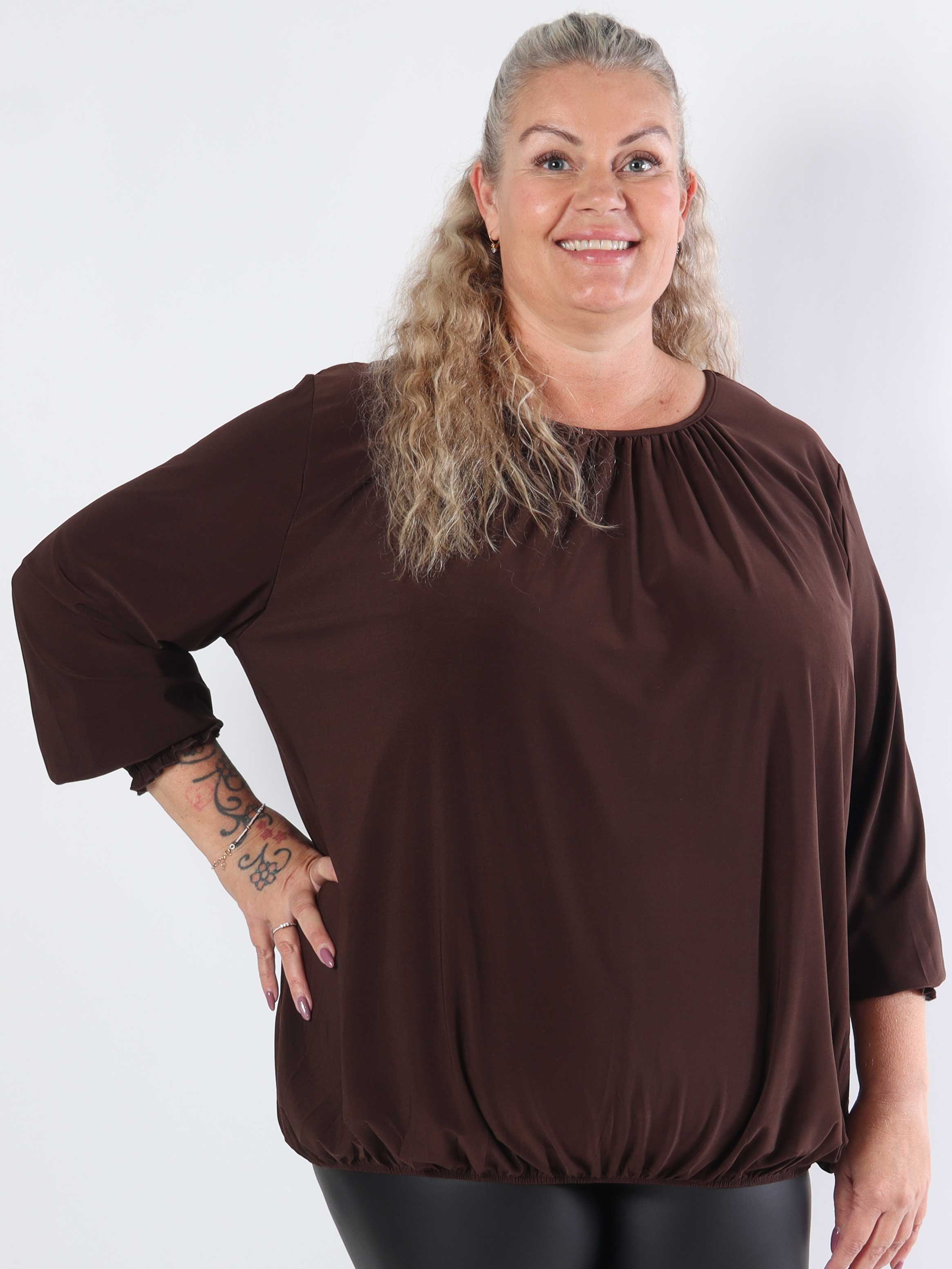Miracle Plain Shirt L/S - Elastisk plus size-blus med långa ärmar